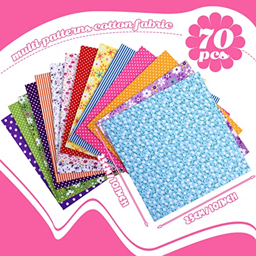 Tudomro 70 Pcs 10 x 10 Cotton Fabric Square for Quilting, Floral - color: Stylish Style