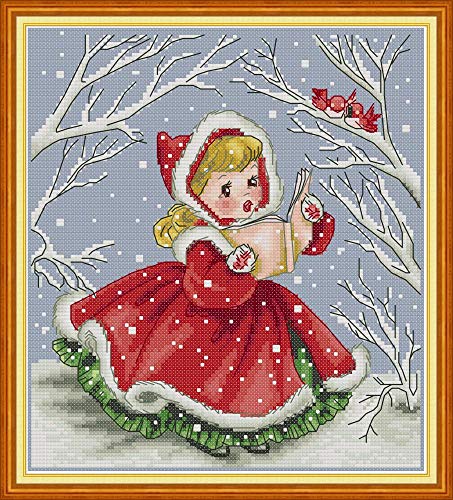 Howie's Needlepoint Cross Stitch Kits, 11CT Pre-Printed Pattern Needlepoint Kits, Full Range of Stamped Starter Kits (Read Aloud to The Birds, 13.8 x 15 Inch) - color: Read Aloud to The Birds