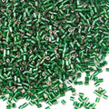 6000pcs Green Bugle Beads Bulk, Embroidery Tube Short Beads for Jewelry Making, Bracelet,Necklaces Supplies,Craft DIY(3x2mm) - color: Grass green