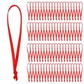 100 Pcs Christmas Ornament Ribbon Hangers, Thin Hand Tied Ornament Ribbon Loops - color: Red