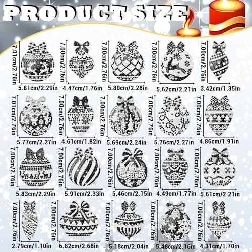 Tondiamo 20 Pcs Christmas Diamond Art Kits 5D DIY Diamond Painting Keychain - style: Black Style