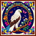 Dimensean Stamped Cross Stitch Kits Full Range of Embroidery Patterns Starter Kits for Beginners Adult DIY Cross Stitches Needlepoint Kits 11CT-Eagle Flower 17.7x17.7 inch - color: Pattern Style 22