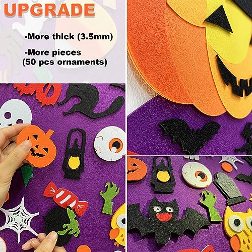 THAWAY DIY Halloween Pumpkin Witch Decor, Felt Halloween Crafts for Kids