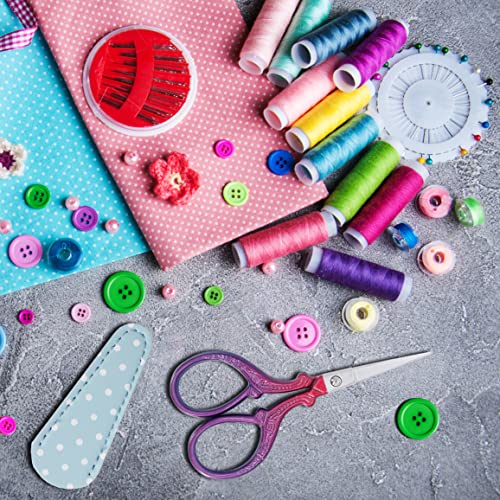 3.6 inch Sewing Crafting Scissors Stainless Steel Embroidery Scissors - color: Bright Purple