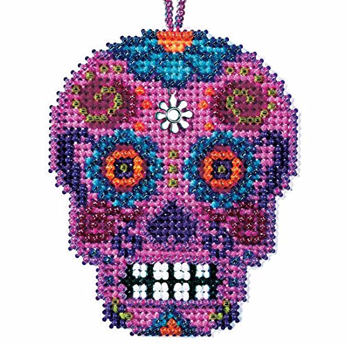Rosa Beaded Cross Stitch Halloween Kit 2016 Mill Hill Calavera Charmed Ornaments MH161626