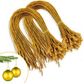Christmas Tree Ornament String Hanger Precut Ribbon Hook with Snap Fastener - color: Gold, size: 200pcs