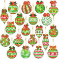 Tondiamo 20 Pcs Christmas Diamond Painting Keychain Kits 5D DIY Diamond Art Pendants Double Sided Hanging Key Chains for Christmas Party Decoration DIY(Green Balls) - style: Green Balls