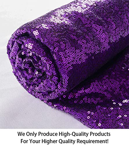 ShiDianYi Sequin Fabric - Sparkly Glitter Fabric for Sewing Linen Mesh Sequence Little Mermaid Fabric (6Feet by The 2 Yards - 2Yards 1PC - Purple) - color: Purple, size: 2 Yard