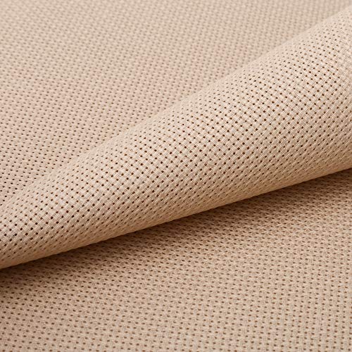Aida Cloth 14 Count Cross Stitch Fabric,12×18inch,5Pcs (litgh Khaki) - color: Tan