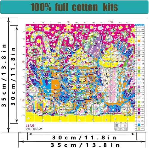 WUSARPLY Christmas Stamped Cross Stitch Kits for Beginners Adults - color: J139