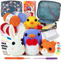 Coopay Crochet Kit for Beginners Adults w/Step-by-Step Tutorial - color: 4 In 1 Animal Kit