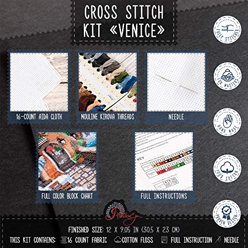 Povitrulya Counted Cross Stitch Kit for Adults 'Venice' - color: Venice