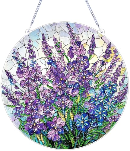 ARPADAMO Flowers Diamond Art Kits for Adults, Acrylic Hanging Suncatcher - color: DP05085