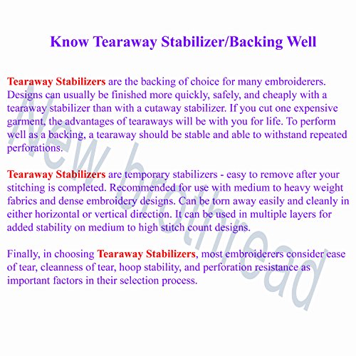 New brothread Tear Away Embroidery Stabilizer 8"x8" - 200 Precut Sheets - size: 8"x8" 200 sheets