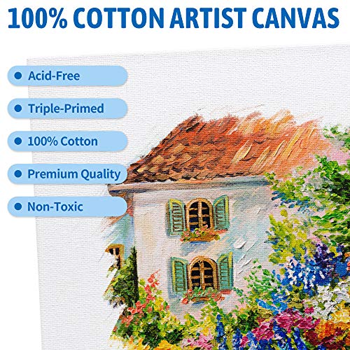 FIXSMITH Canvas Boards for Painting 8x10 Inch, Super Value 24 Pack Paint Canvases, White Blank Canvas Panels, 100% Cotton Primed, Painting Art Supplies - size: 8"×10"
