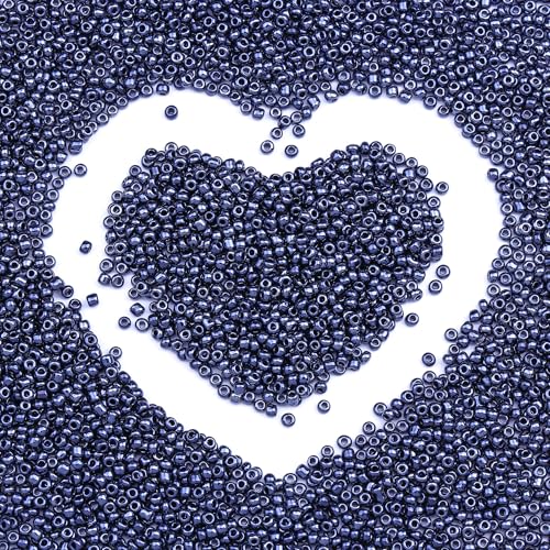 Legefo 4mm Glass Seed Beads Bulk, Gunmetal Black 6/0 Small Mini Pony Seed Beads, Tiny Round Craft Bead for Bracelet Necklace Wrist Jewelry Making Beading Weaving DIY Crafts Supplies, 1000pcs - color: Gunmetal Black