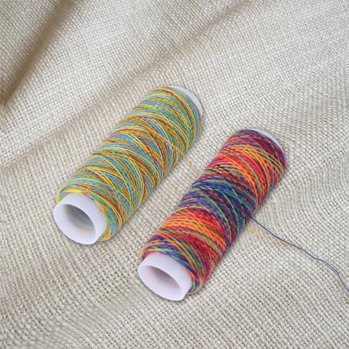 5Pcs Multicolor Gradient Sewing Quilting Embroidery Thread, Variegated Sewing Thread, 120.3yards Polyester Fiber Hand Quilting Thread for Sewing Enthusiast Embroidery