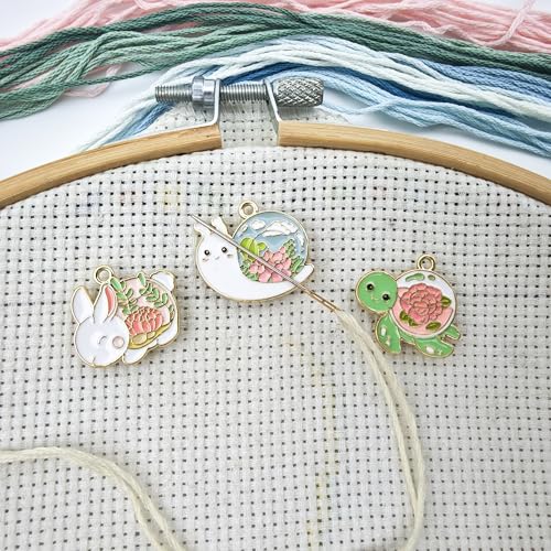Cute Needle Minder Magnetic Needle Keeper for Cross Stitch Embroidery Sewing Needle and Pin Holders (Rabbit, Tortoise, Snail) - color: Rabbit, Tortoise, Snail