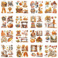 16 Pcs Fall Chinoiserie Rub-On Transfers for Furniture & Crafts - style: Fall Chinoiserie