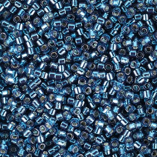 Miyuki Delica Seed Beads - color: DB0608 - Silver-Lined Blue Zircon Dyed