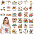 Dazoratix Mental Health Heat Transfers - 30 Sheets Inspirational Awareness Iron on Patches Design Stickers Ready to Press Positive for T-Shirts Clothing Wildflower Decals DIY Crafts Pillow Decorations - style: Mental Health-30PCs