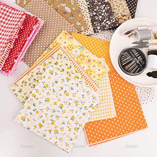 AUEAR, 56 Pack Quilting Fabric 10"X10" Cotton Fat Squares Sheets Printed Floral Supplies for Sewing Patchwork Scrapbooking DIY Craft(8 Colors) - color: Style D, size: 56 Pack