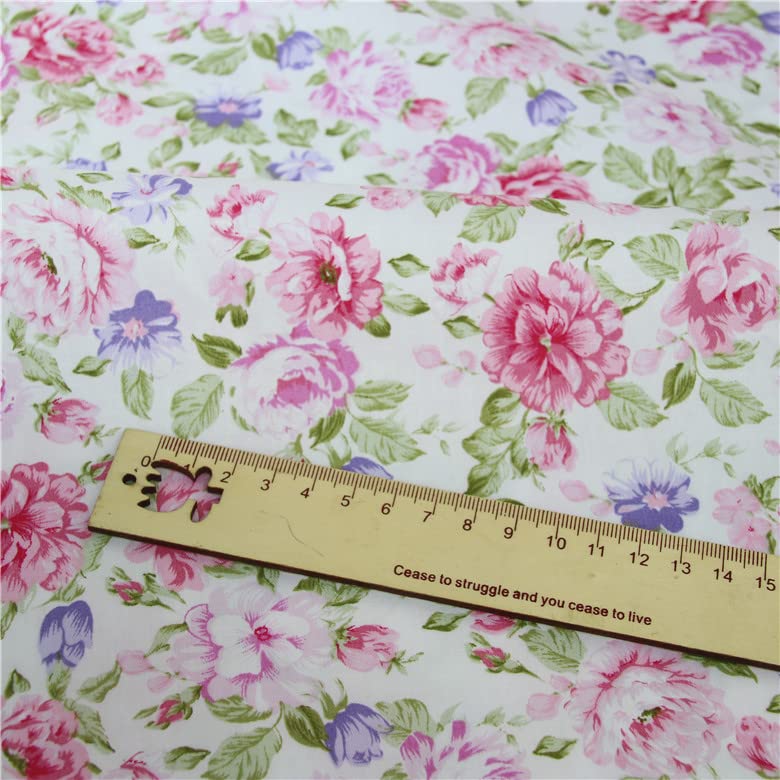 Cotton Fabric DIY Making Supplies Quilting Patchwork Fabric Fat Quarter Bundles DIY for Quilting Cotton Patchwork Cushions (Peony, 20" x 20") - color: 7pcs Peony, size: 20" x 20"