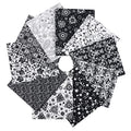 Craftido -25 Options- 100% Cotton Quilting Fabric Bundles 10pcs Fat Quarters 18”x21”-Medium Weight 5.2 oz- Soft Cotton for Quilting, Sewing Project, Patchwork, DIY Crafts - Black & White Flower - color: Black & White Flower