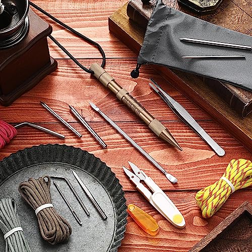 Ferraycle 12 Pcs Paracord FID Knotters Tool Set Stainless Steel, Khaki - style: Khaki