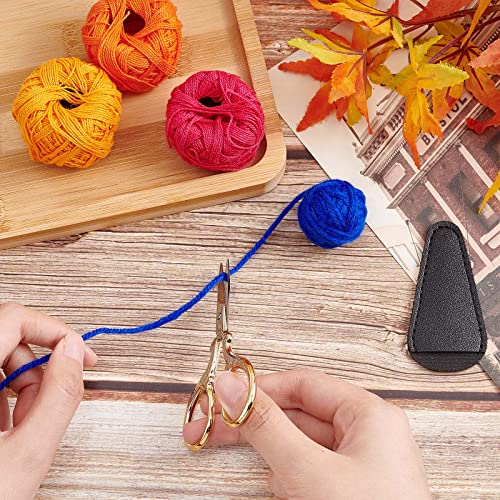 SUNNYCLUE 2Pcs 2 Colors Embroidery Sewing Scissors Detail Shears Vintage Sharp Tip Scissor Stainless Steel Scissors for Cutting Fabric Knitting Threading Needlework Artwork Craft DIY Tool Kit Supply - color: Golden & Silver-2pcs-sewing Scissors With Cover