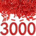 XIANNVXI 3000pcs Red Glass Bugle Beads - color: Red