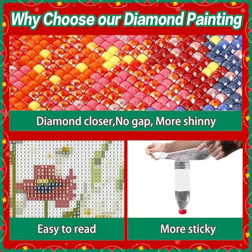 Dugsmgd Christmas Diamond Art Kits for Adults, Diamond Painting 12x12in - color: Christmas boots