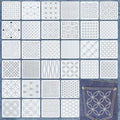 AHANDMAKER 32pcs Reusable Sashiko Stencils Japanese Embroidery Template Kit Geometric & Floral Patterns for Hand Quilting Patterns Christmas Visible Mending Fabric Painting, 5.12in x 5.12in