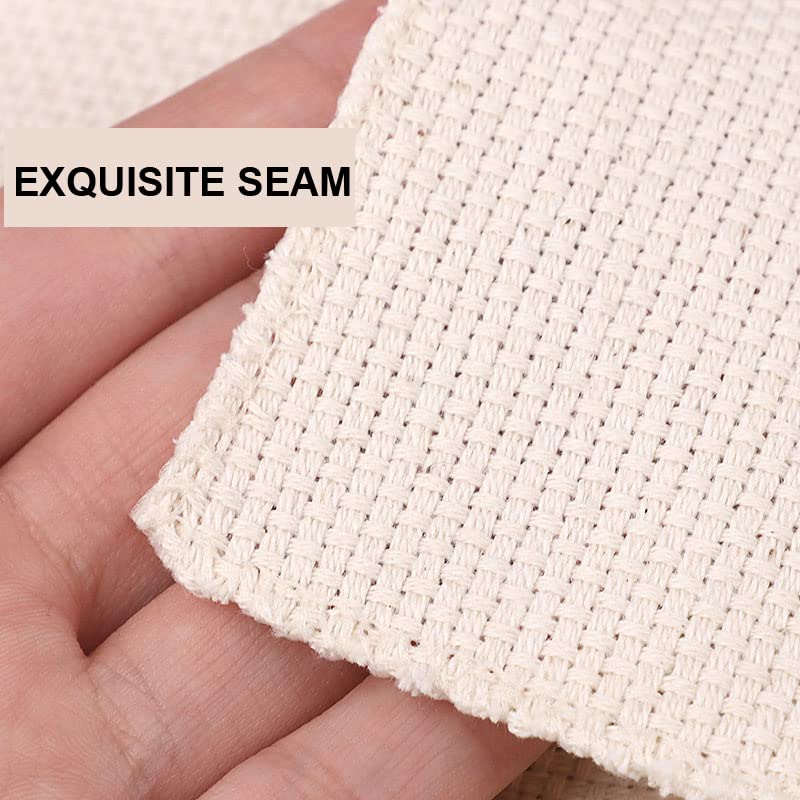 Punch Needle Fabric -6 Pcs Linen Needlework Fabric Needle Embroidery Cloth for DIY Art Craft Handwork - size: 12 inches