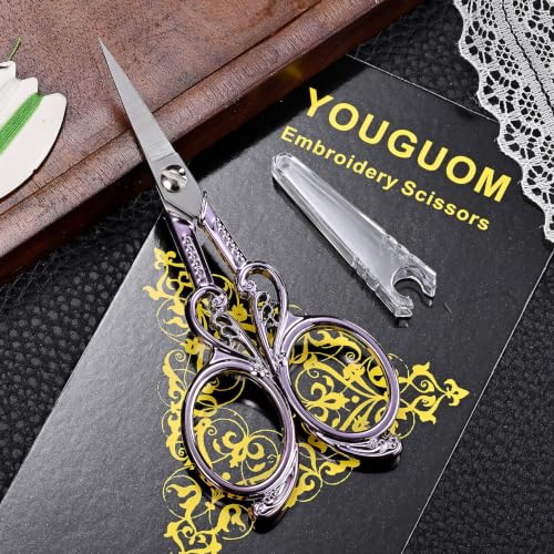 YOUGUOM Small Sewing Scissors, Little Sharp Embroidery Shears - color: Purple