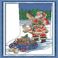 Howie's Needlepoint Cross Stitch Kits, 14CT Pre-Printed Pattern Charistmas Stocking Needlepoint Kits, DIY Charistmas Gift, Santa Claus 3, 13 x 19.3 Inch - color: Santa Claus 3
