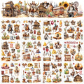 BBTO 12 Sheets Rub on Transfers for Crafts Wood Furniture DIY, 5.5" x 5.7" - style: Cowboy