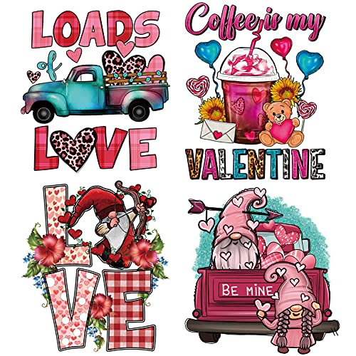 Valentine's Day Iron on Patches Heat Transfers Sticker Decals for Hoodies T-Shirt Jeans Jackets Backpack DIY Decorations 8 Large Cute Iron on Vinyl Appliques for Clothing Art Decor Supplies - color: Pink