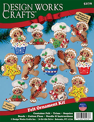Gingerbread Chefs Felt Ornament Kit - Makes Set of 13