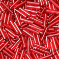 4200pcs Glass Bugle Beads, Mini Long Tube Seed Beads Bulk, Tiny Small Loose Spacer Embroidery Beaded for Bracelets Jewelry Making Sewing, Crafts, Christmas Ornaments, 2×6mm, Dark Red - color: Medium blue