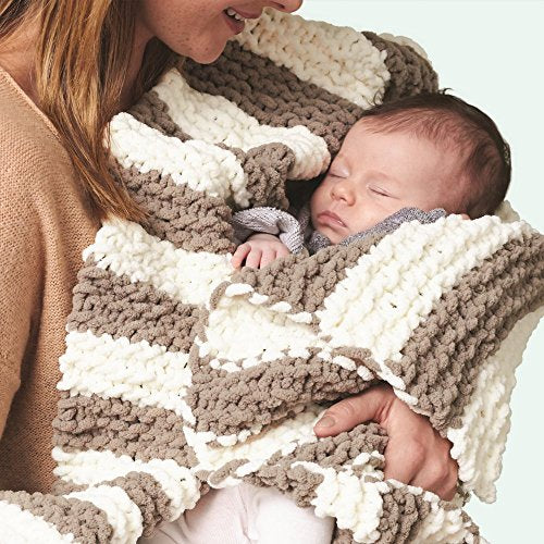 Bernat Baby Blanket Yarn, 3.5oz, Super Bulky 6 Gauge - White - Single Ball Machine Wash & Dry - color: White, size: 1 Pack, style: Baby Blanket