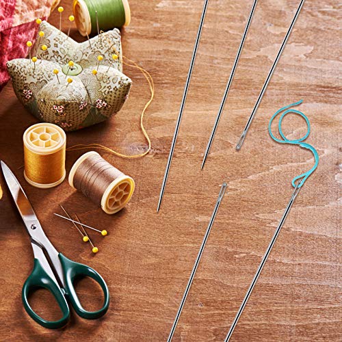 6 Pieces 10 Inch Upholstery Needles Long Straight Hand Sewing Needles Large Eye Stitching Needles for Home Upholstery Webbing Carpet Leather Canvas Repair Arts Crafts Projects