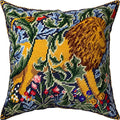 Brvsk Classic Embroidery Kit for Adults and Beginners — Lion by William Morris 16″ × 16″ with Clear, Precise Printed Design on Cotton Canvas; Includes 2 Needles, Yarn, and Easy-Read Chart - color: Lion