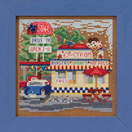 Drive-in Beaded Counted Cross Stitch Kit Mill Hill 2019 Buttons & Beads Spring MH141911