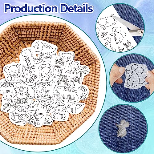 GLOBLELAND 4 Sheets Cartoon Animals Water Soluble Embroidery Pattern - color: Cartoon Animals