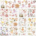 BBTO 12 Sheets Rub on Transfers for Crafts Wood Furniture DIY, 5.5" x 5.7" - style: Flower Fairy