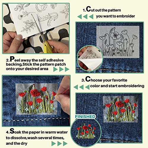 Embroidery Patterns Stick and Stitch Water Soluble Stabilizer Paper - color: Flower