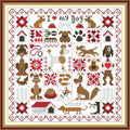 Meecaa Cross Stitch Kits 14 Count Stamped, Dog House Animals Embroidery Kit with Accessories Pre Printed (29×29cm)(Dog House) - color: Dog House