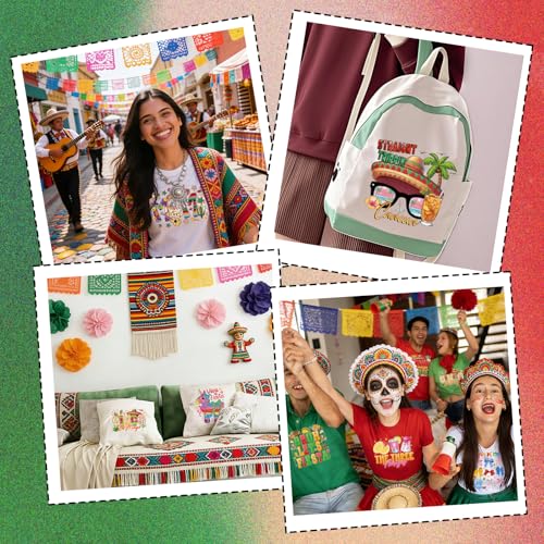 30Pcs Mexico Cinco De Mayo Dtf Transfers Ready to Press Let's Fiesta Bow Iron on Transfers for Tshirts Tequila Tacos Nachos Hat Heat Transfer Vinyl Stickers for Clothing Pillows Bag DIY Crafts - color: Cinco De Mayo