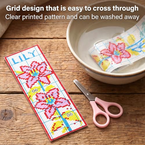 HaiFafafaing 6 Pcs Bookmark Kit Flower Flower Cross Stitch Bookmark Kits